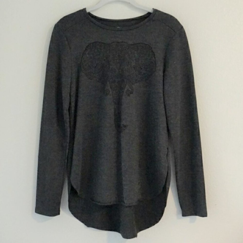 Long Sleeve Elephant Graphic Top